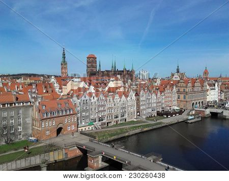 View Of Gdansk City Center From Above