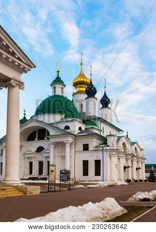 Rostov Veliky, Russia - March 30.2016. A Cathedrals Spaso Yakovlevsky Monastery