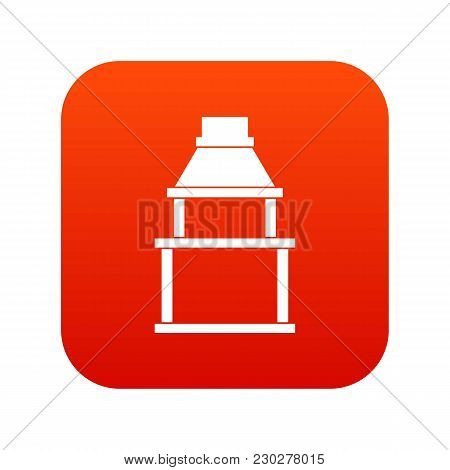 Bbq Grill Icon Digital Red For Any Design Isolated On White Vector Illustration