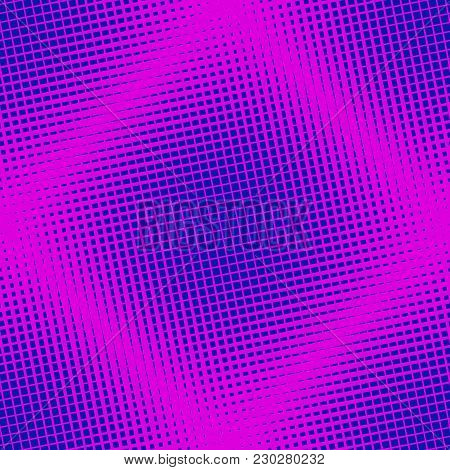 Halftone Grid Seamless Pattern. Crossing Lines, Bright Colors, Blue, Magenta