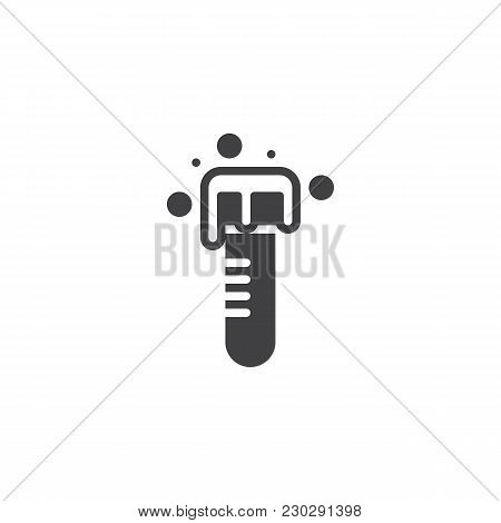 Test Tube With Fluid Vector Icon. Filled Flat Sign For Mobile Concept And Web Design. Chemical Exper