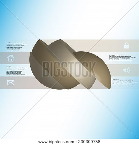 3d Illustration Infographic Template With Motif Of Sliced Ball To Six Brown Parts Which Are Stacked 