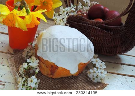 Easter Cake And Easter Eggs