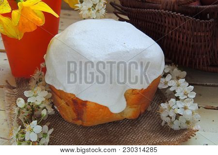 Easter Cake And Easter Eggs