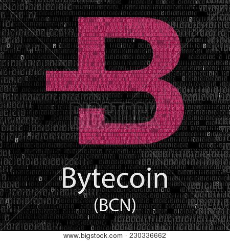 Colorful Bytecoin Cryptocurrency Symbol Isolated On Digital Background