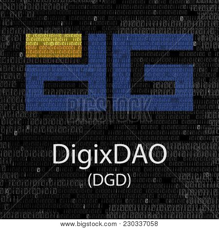 Colorful Digixdao Cryptocurrency Symbol Isolated On Digital Background