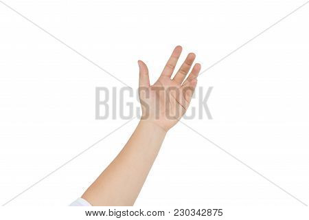 Isolated On White Of Right Hand Give Me In Business And Technology Concept With Clipping Path Select