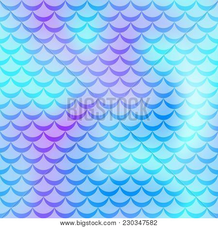 Violet Mint Mermaid Skin Vector Background. Cold Gamma Iridescent Background. Fish Scale Pattern. Se