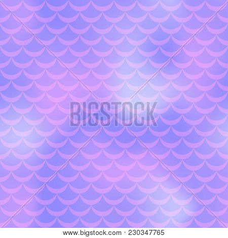 Violet Mermaid Vector Background. Cold Pastel Iridescent Background. Fish Scale Pattern. Mermaid Sea