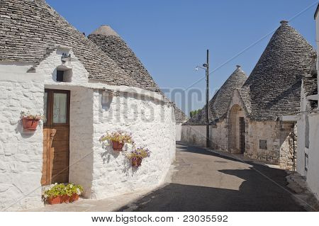 Alberobello (bari, Puglia, Itálie): ulice ve městě Trulli