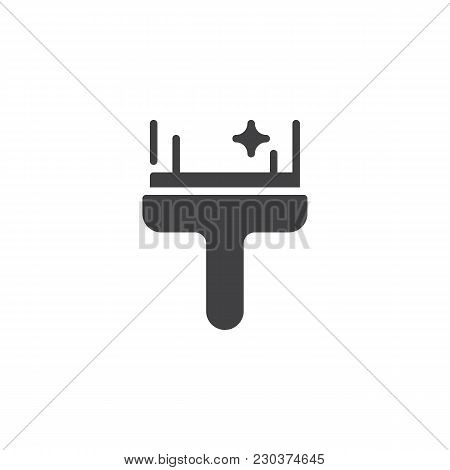 Glass Cleaner Vector Icon. Filled Flat Sign For Mobile Concept And Web Design. Window Wiper Scraping