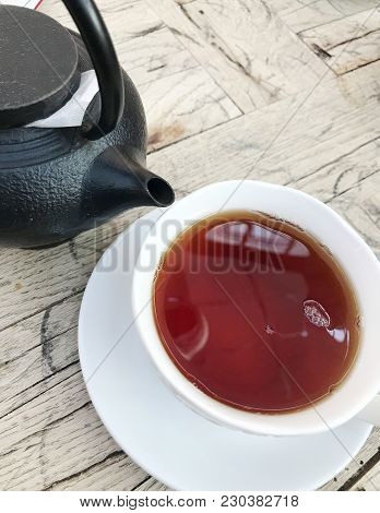 Cup Of Black Tea Color Image Stock Photos