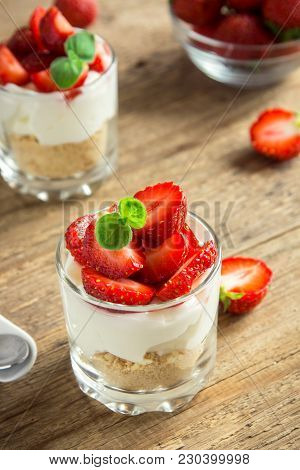 Strawberry Cheesecake In Glasses