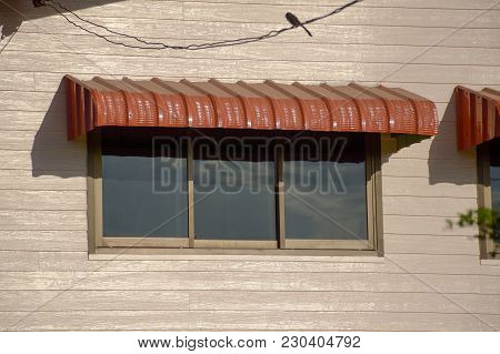 Close Up Rainproof Awning Of Slide Window