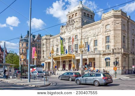 Stockholm, Sweden - May 11, 2013:  Dramaten The Royal Dramatic Theatre At Nybroplan In Stockhom. Swe