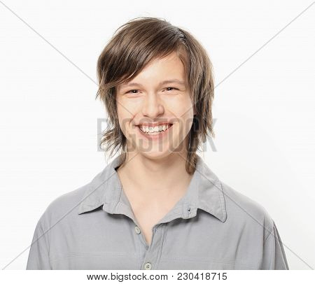 Toothy Smile. Sincere Smily Of Nice Teenager.