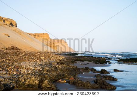 Beautiful Cliffs By The Sea On The Coast Of Chicama, Peru