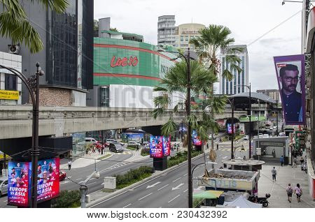 Kuala Lumpur, Malaysia - December 31,2017 : Bukit Bintang Area Is Kuala Lumpur Golden Triangle Comme