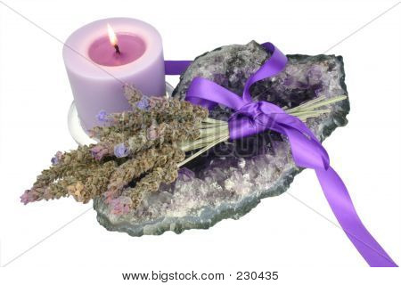 Lavendel, Amethyst & Kerze