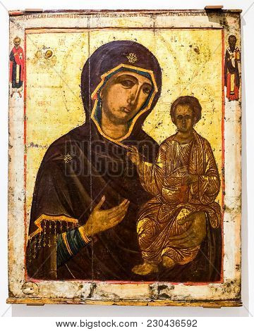 Veliky Novgorod, Russia - August 17, 2017: The Mother Of God Hodegetria, 15th Century