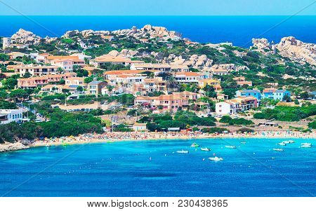 Beach At The Mediterranean Sea In Capo Testa, Santa Teresa Gallura, Sardinia, Italy