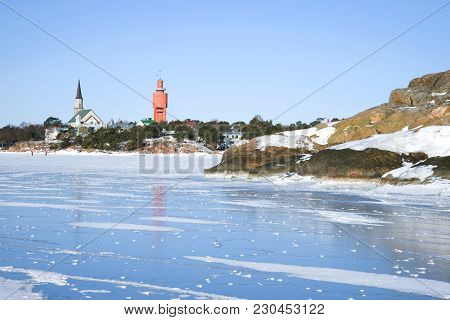 The Blue Ice Of The Gulf Of Finland Near The Hanko. Finland