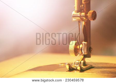 Close-up Detail Of The Sewing Machine