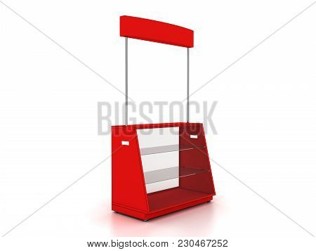 Showcase For Goods In The Store 3d Rendering