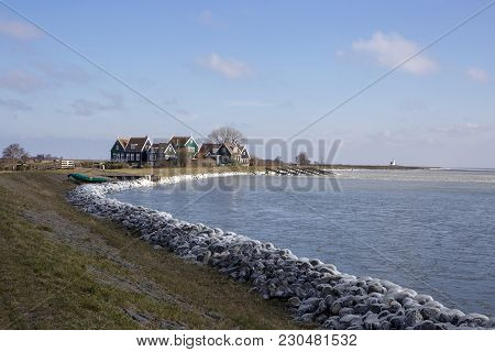 The Village Of Marken With Traditional Houses In Winter