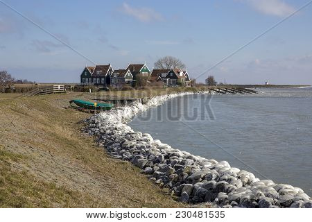 The Village Of Marken With Traditional Houses In Winter