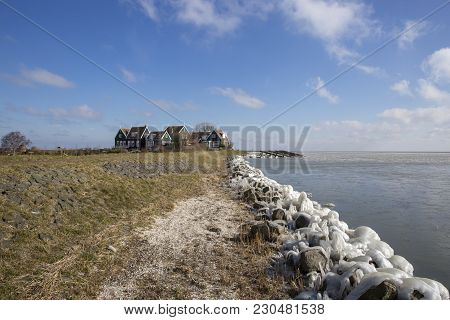 The Village Of Marken With Traditional Houses In Winter