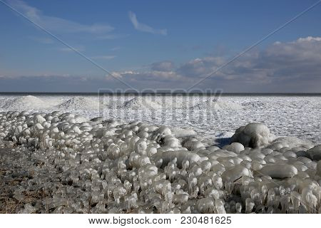 The Island Of Marken In Winter With Ice Sculptures