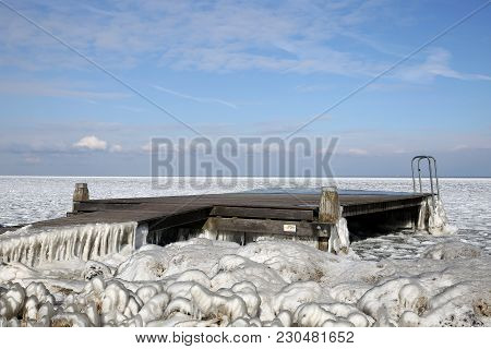 Getty In Marken With Icesculptures In Winter