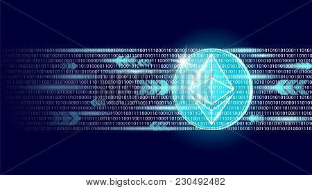 Ethereum Digital Cryptocurrency Sign Binary Code Number. Big Data Information Mining Technology. Blu