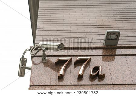Outdoor Cctv Cameras On The Corner Of The House