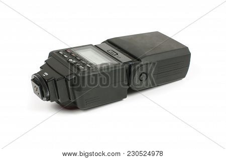 Speedligh For Dslr Cameras Isolated On The White Background
