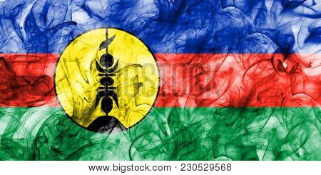 Flnks Smoke Flag, New Caledonia On A White Background