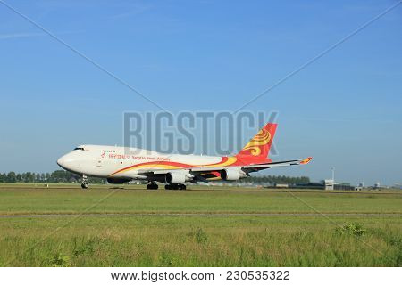 Amsterdam, The Netherlands - June 9th 2016: B-2432 Yangtze River Express Boeing 747-481, Takeoff Fro