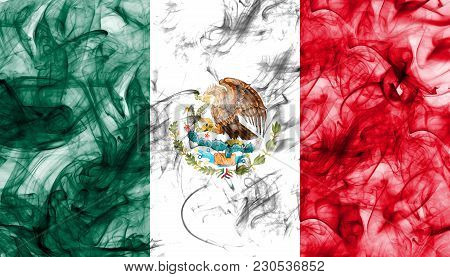 Mexico Smoke Flag On A White Background