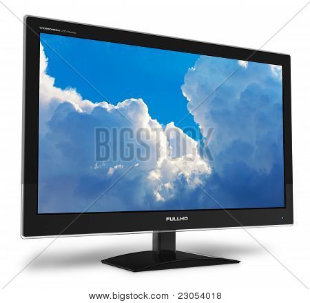 푸른 하늘 가진 와이드 스크린 TFT 디스플레이