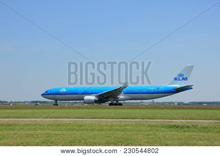 Amsterdam, The Netherlands - June 12 2015:  Ph-aka Klm Royal Dutch Airlines Airbus A330-300  Takes O