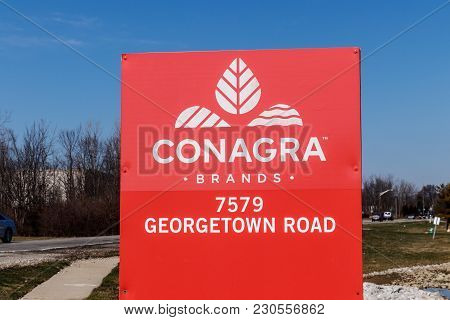 Indianapolis - Circa March 2018: Conagra Brands Manufacturing Plant. Conagra Makes Over 60 Brands Of