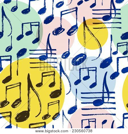 Vector Seamless Pattern With Music Notes