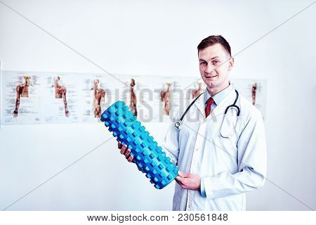 Close-up Of A Doctor In Front Of A Bright Background