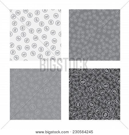Bitcoin Seamless Pattern. Btc Background. White Seamless Background With Signs Of Bitcoin.