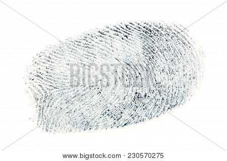 Black Fingerprint Pattern Isolated On White Background.