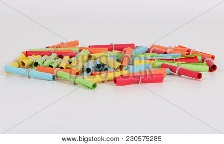 Colorful Tombola Tickets Lying In The Studio