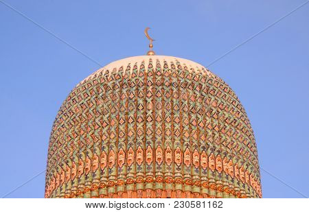 Dome Of Saint Petersburg Mosque On Petrograd Side At Evening, Russia.