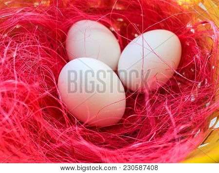 Easter Eggs In A Basket, Three Pieces