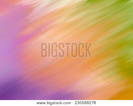Beautiful Abstract Hand-drawn Watercolor Background. Orange, Green, Lilac Colors. Oil Paint.
